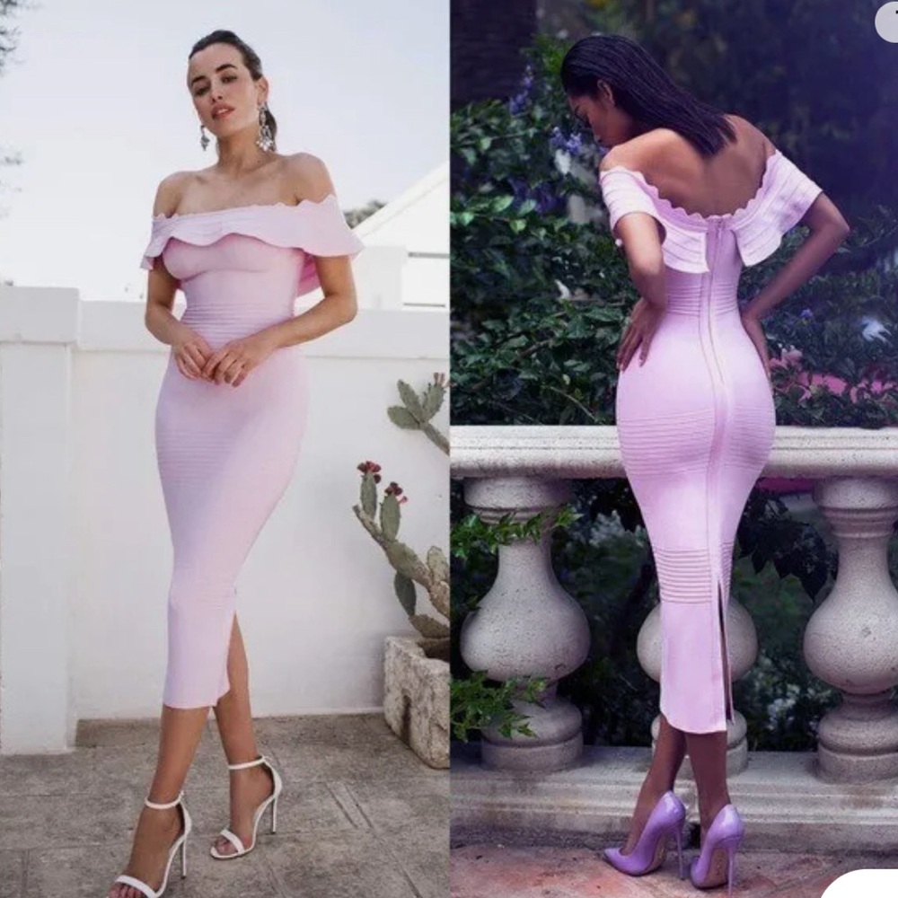 House of CB Amadea bandage dress in lilac